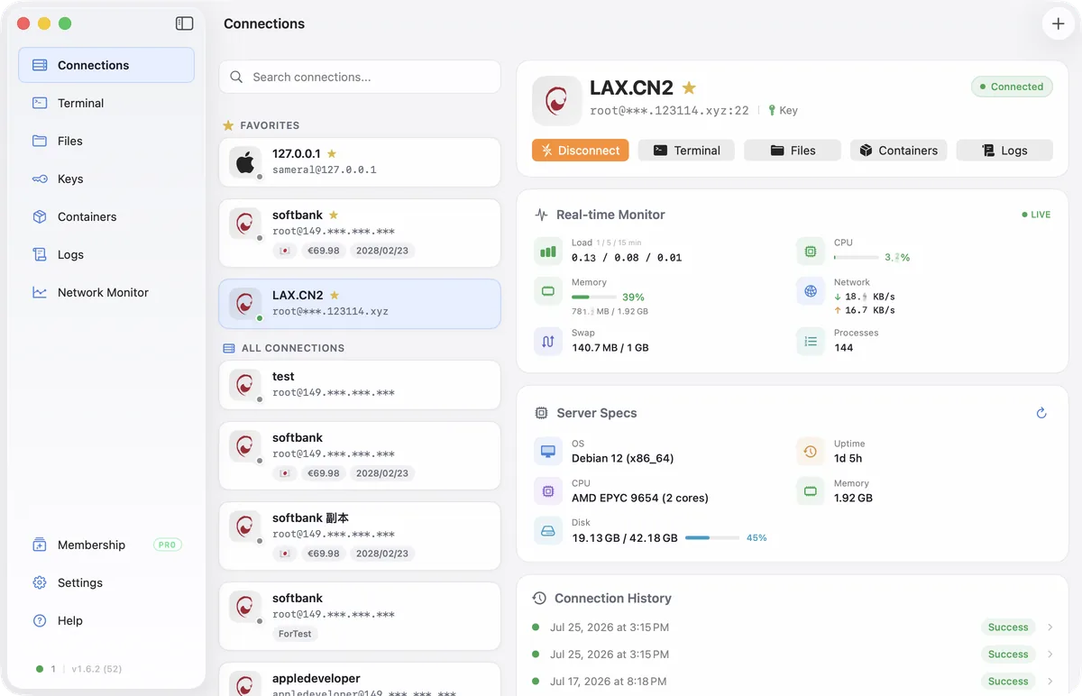 Nexus Shell — connections